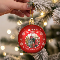 Custom Photo Family, Pet Lovers, Kids, Vintage Christmas - Personalized Ball Photo Ornament