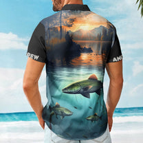 Custom Photo Fishing Bass Fish For Men Husband - Custom Photo Hawaiian Shirt