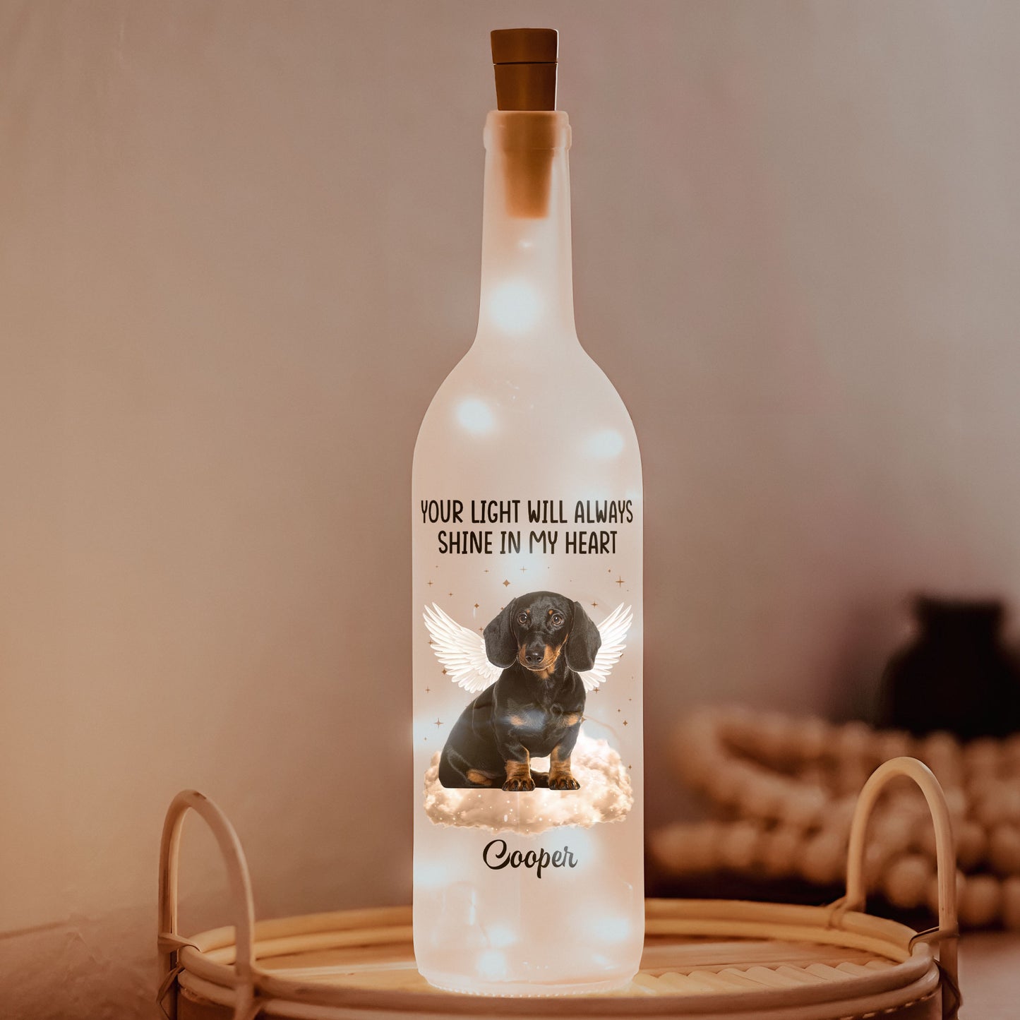 Custom Photo Forever In My Heart - Personalized Photo Bottle Lamp