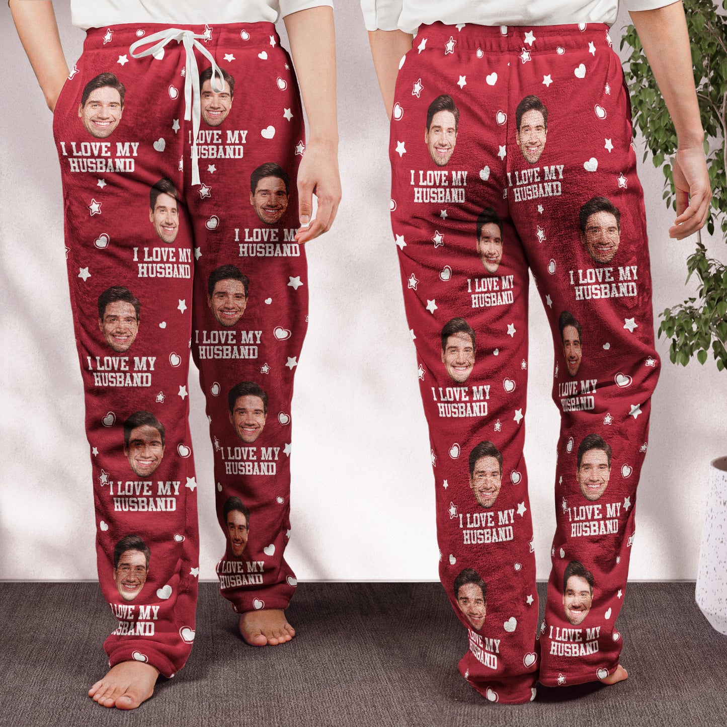 Custom Photo Funny I Love My Lover - Personalized Photo Fleece Pajama Pants
