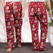 Custom Photo Funny I Love My Lover - Personalized Photo Fleece Pajama Pants