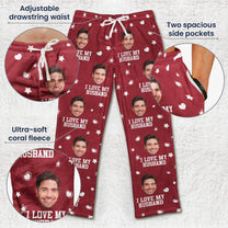 Custom Photo Funny I Love My Lover - Personalized Photo Fleece Pajama Pants