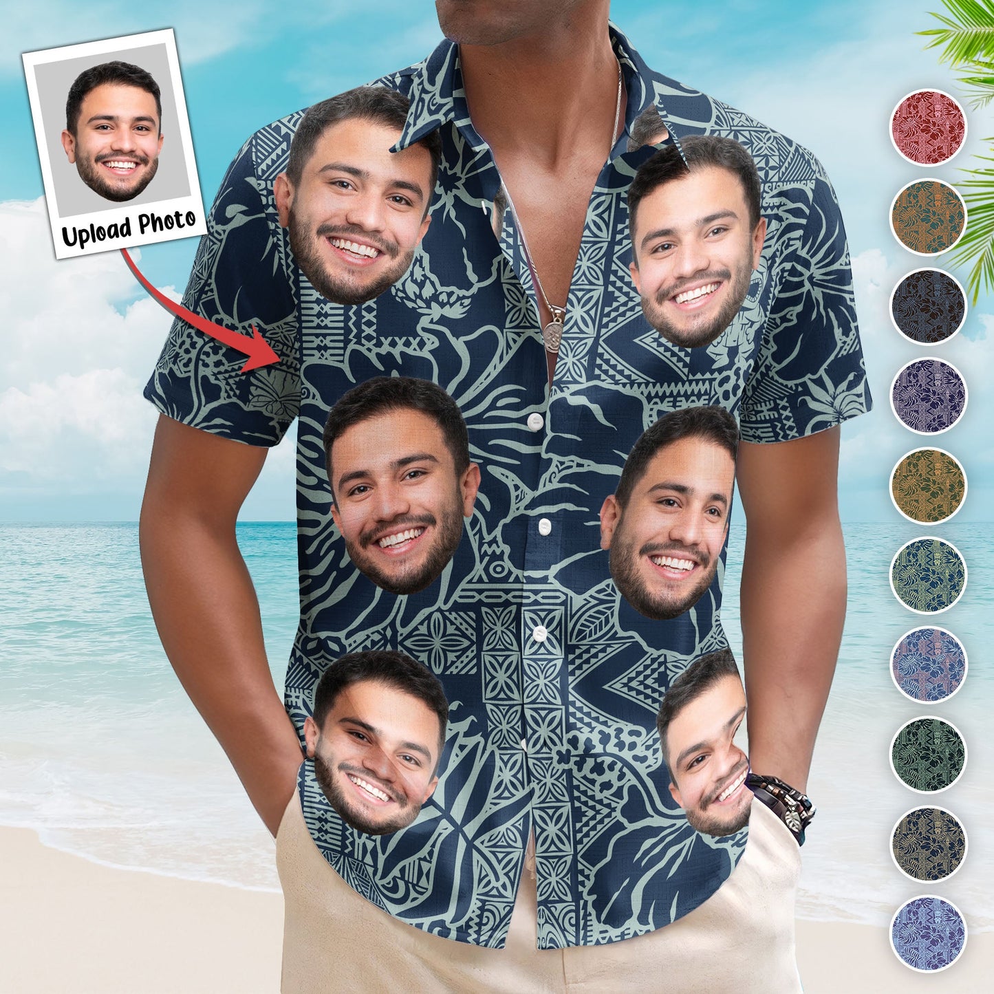 Custom Photo Funny Pet Family Friends Tiki Bar Summer - Custom Photo Hawaiian Shirts