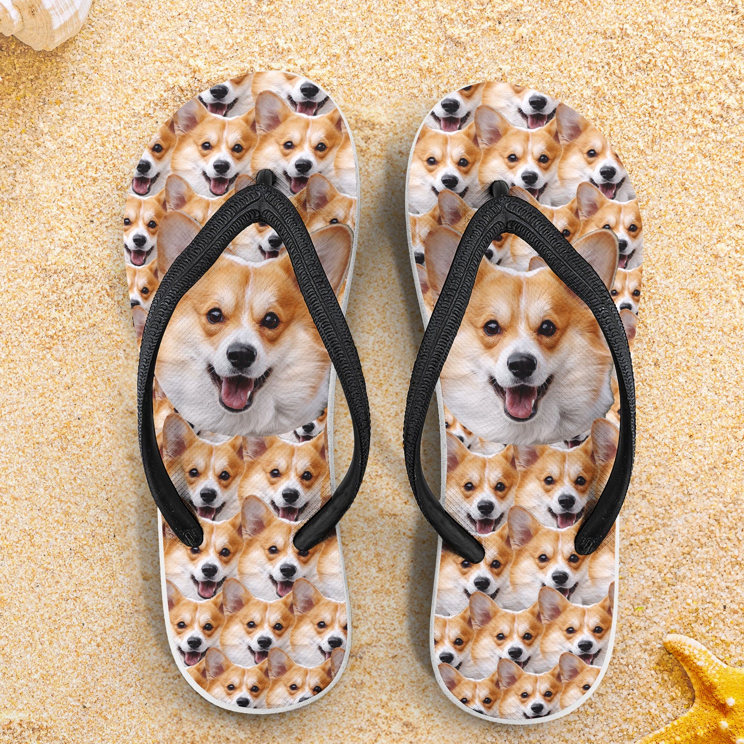 Custom Photo Funny Summer Gift - Personalized Photo Flip Flops