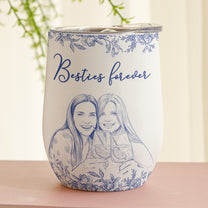 Custom Photo Gift For Friends, Soul Sisters - Personalized Photo Wine Tumbler