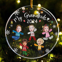 Custom Photo Grandkids 2024 - Personalized Acrylic Photo Ornament