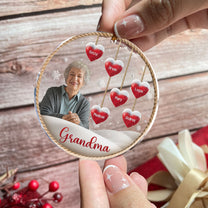 Custom Photo Grandma With Grandkids Names - Personalized Acrylic Photo Ornament