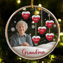 Custom Photo Grandma With Grandkids Names - Personalized Acrylic Photo Ornament