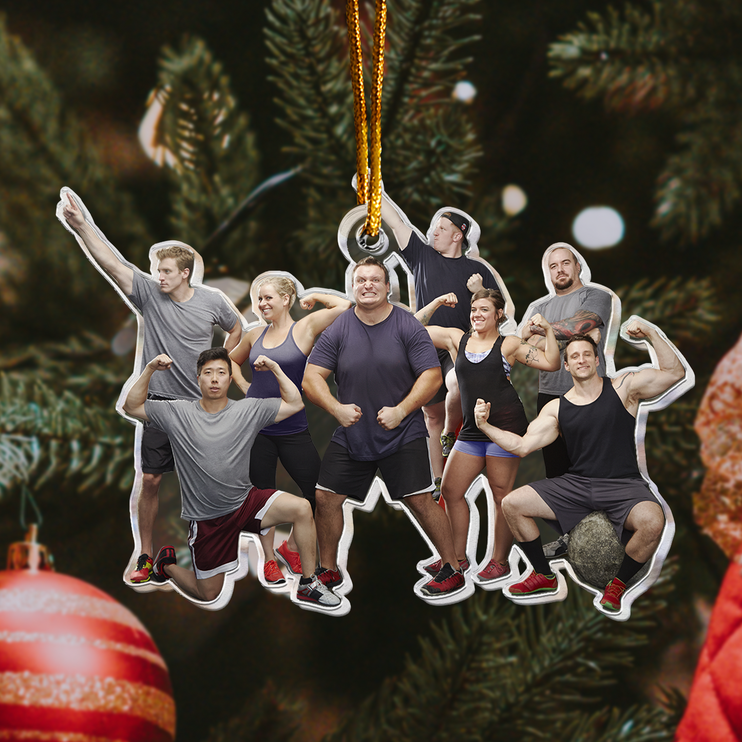 Custom Photo Gym & Fitness Friends - Personalized Acrylic Photo Ornament