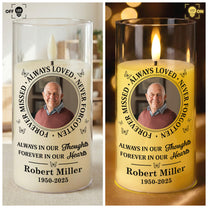 Custom Photo Memorial Always Loved Never Forgotten - Personalized Photo LED Candle Light