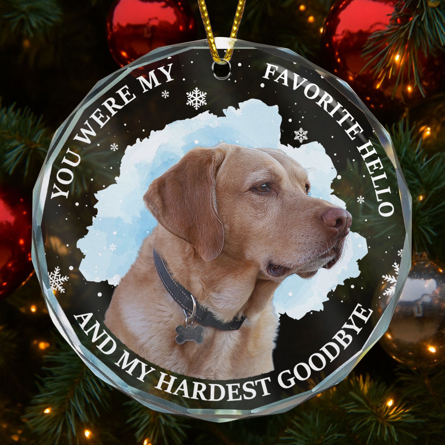 Custom Photo Memorial Pet - Personalized Glass Photo Ornament