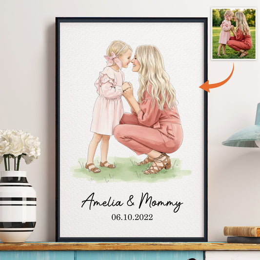 Mother's Day Gifts, Custom Photo Mommy & Me Mother's Day Gift For Mom, Wife - Personalized Poster