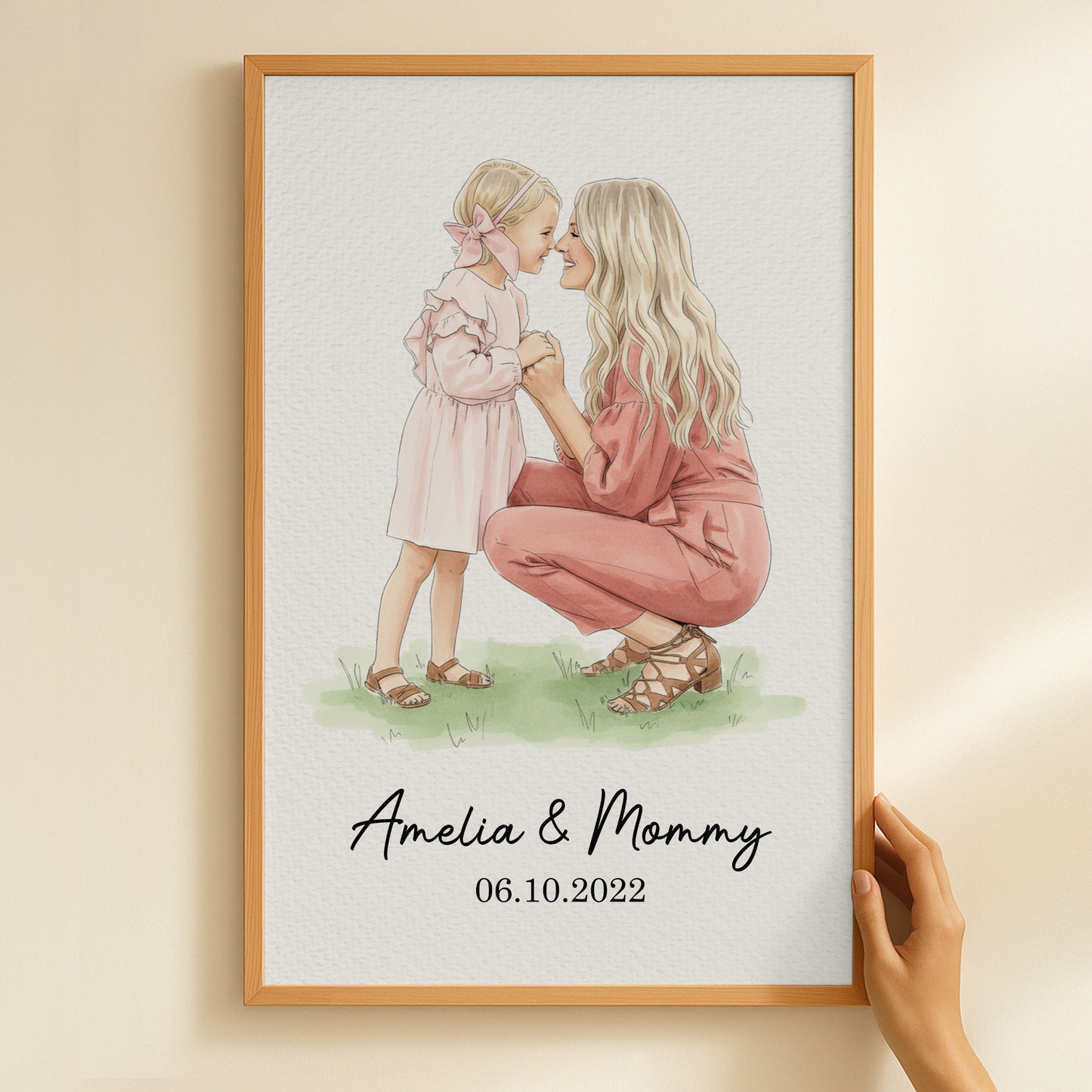 Custom Photo Mommy & Me Mother's Day Gift For Mom, Wife - Personalized Poster