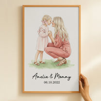 Custom Photo Mommy & Me Mother's Day Gift For Mom, Wife - Personalized Poster