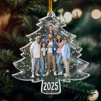 Snowflakes, Christmas tree Custom Photo Family, Friends - Personalized Acrylic Photo 2025 Christmas Ornament