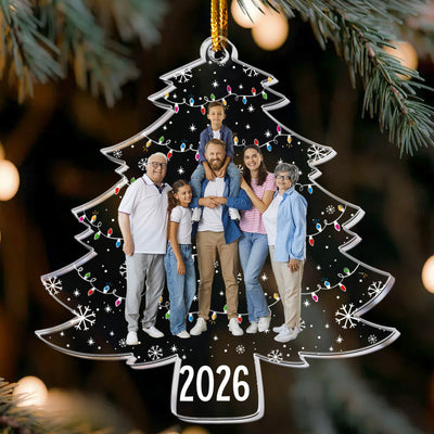 Custom Photo On Christmas Tree - Personalized Acrylic Photo Ornament