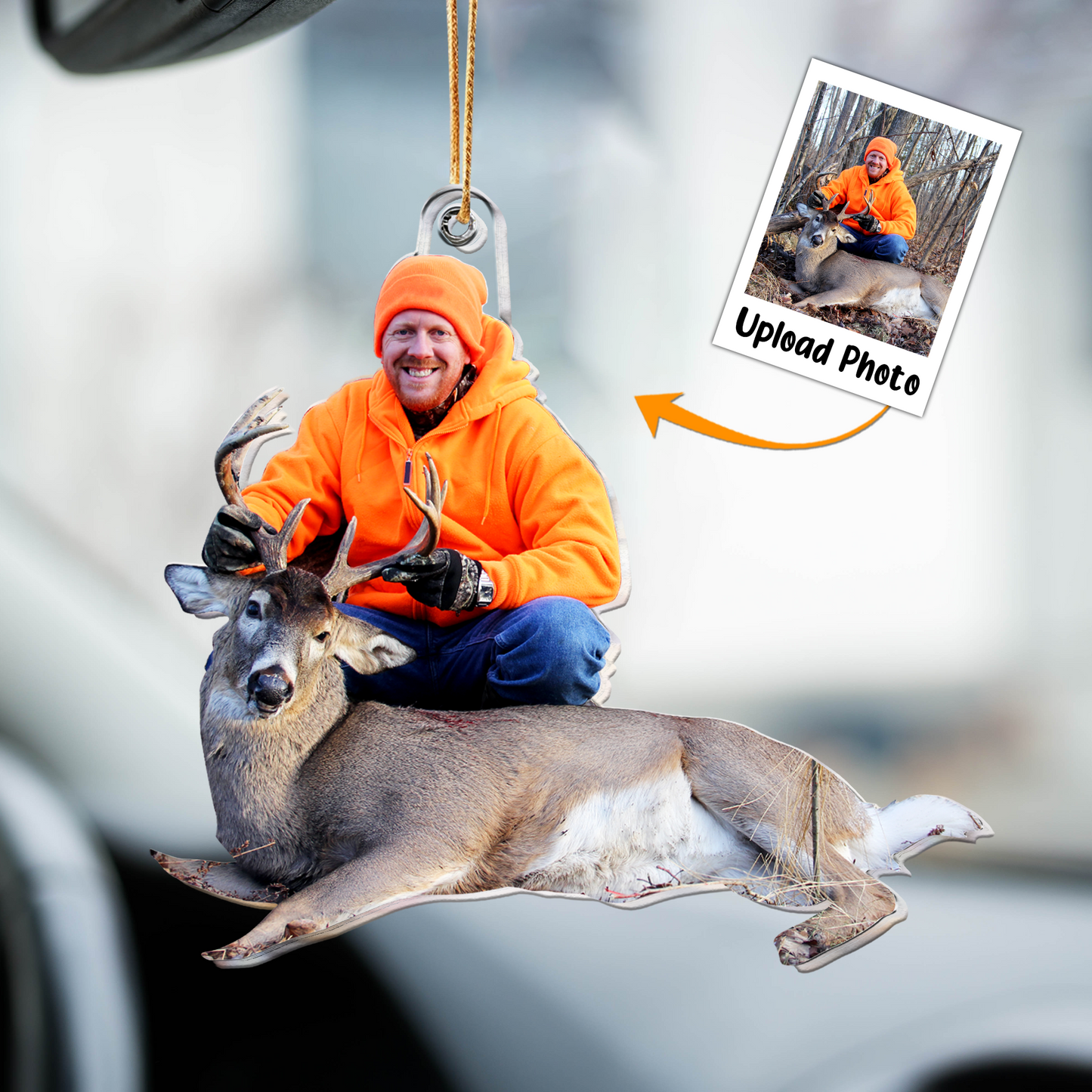 Custom Photo Ornament For Hunting Lovers - Personalized Acrylic Photo Ornament
