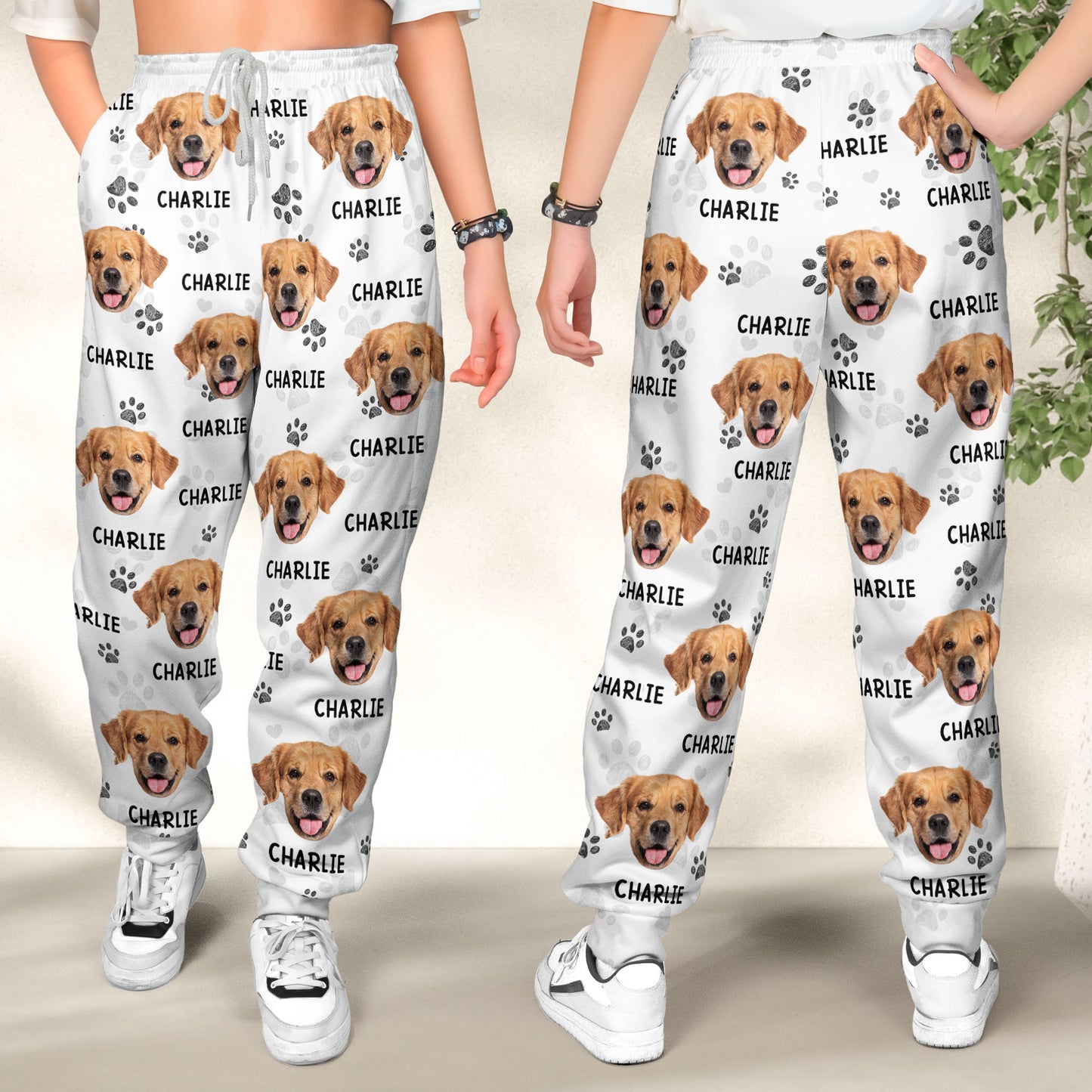 Custom Photo Pawsome Christmas Vibes - Personalized Photo Sweatpants