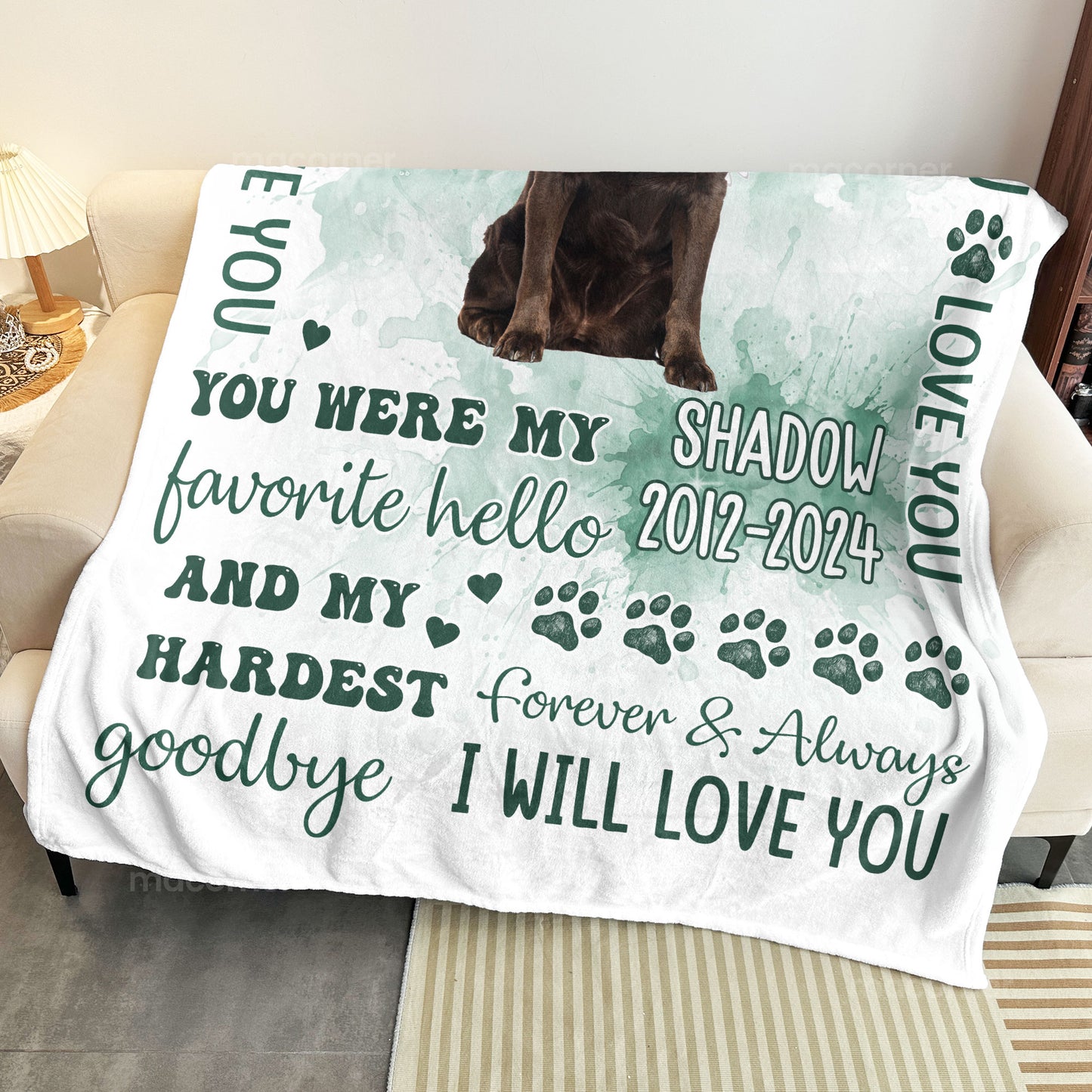 Custom Photo Pet Loss You Were My Favorite Hello - Personalized Photo Blanket