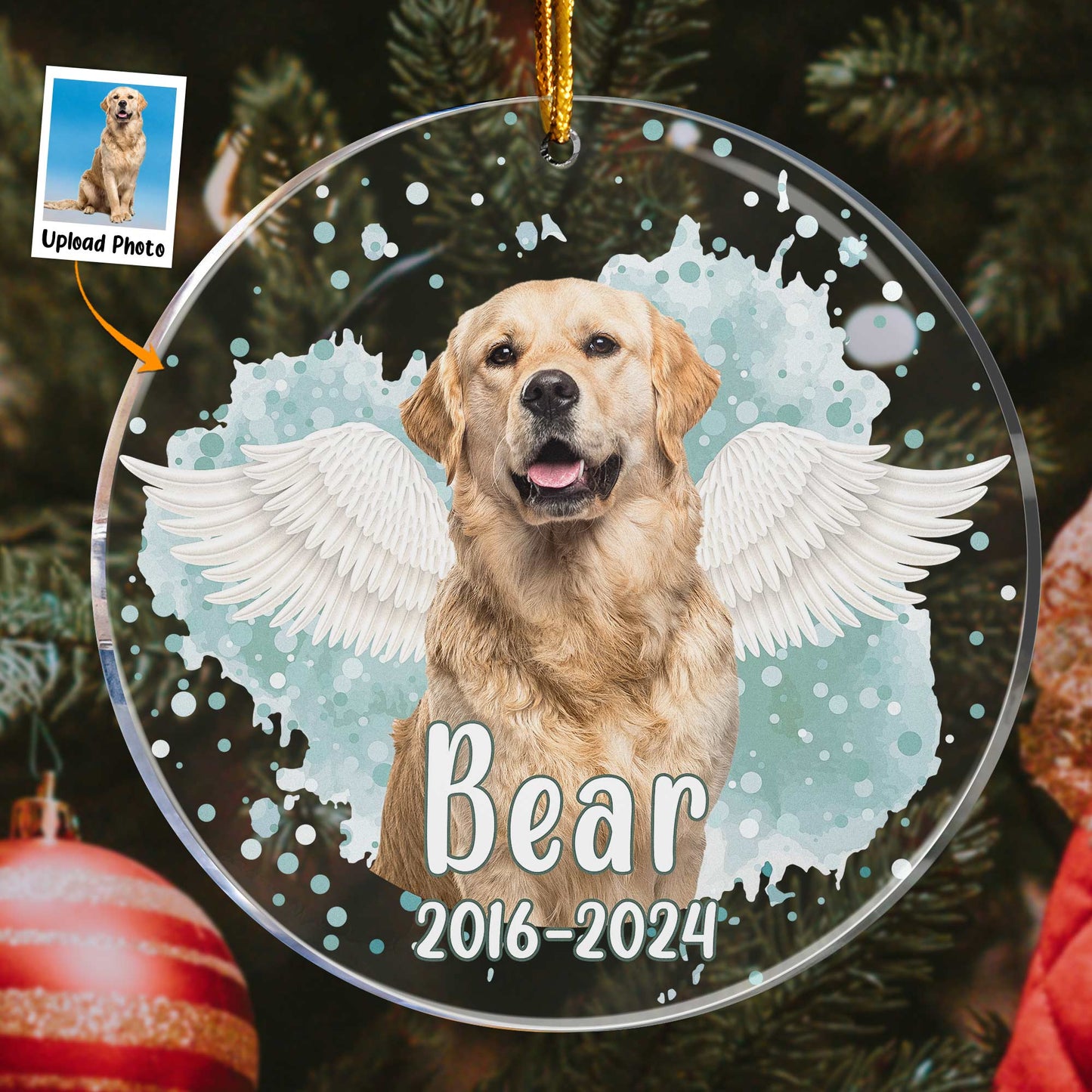 Custom Photo Pet Memorial - Personalized Acrylic Photo Ornament