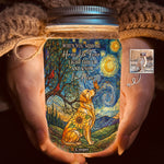 Custom Photo Pet Memorial Stained Glass Sunflower - Personalized Night Light