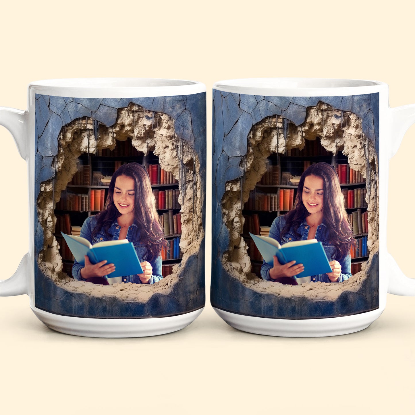 Custom Photo Reading Books - Personalized Photo Mug