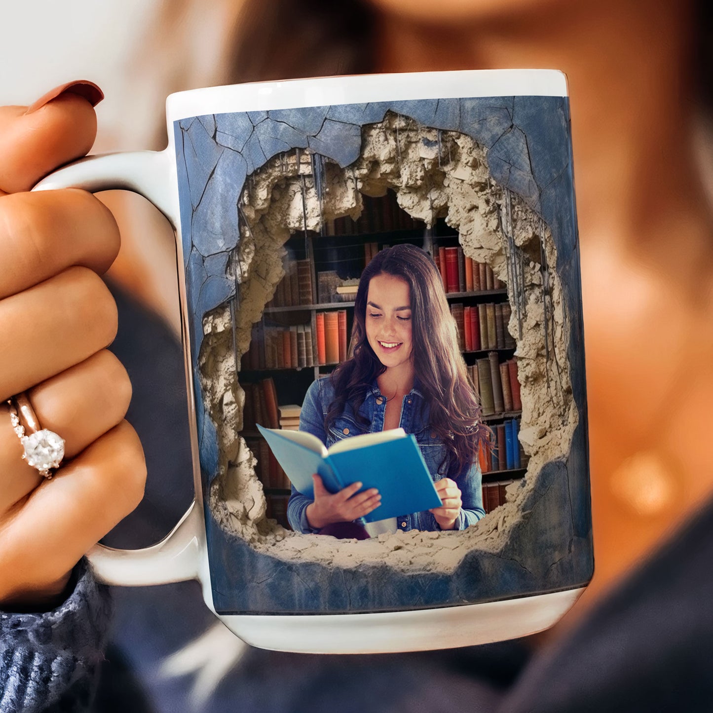 Custom Photo Reading Books - Personalized Photo Mug