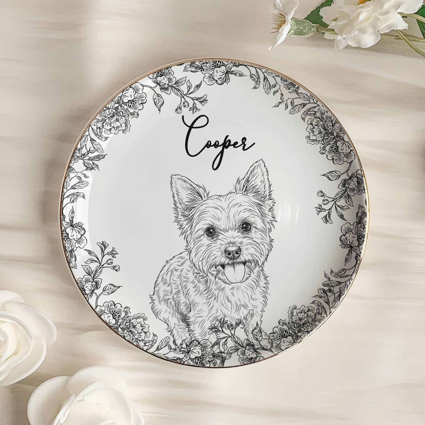Custom Photo Ring Dish Gift For Pet Lovers, Dog Mom, Cat Mom - Personalized Photo Jewelry Dish
