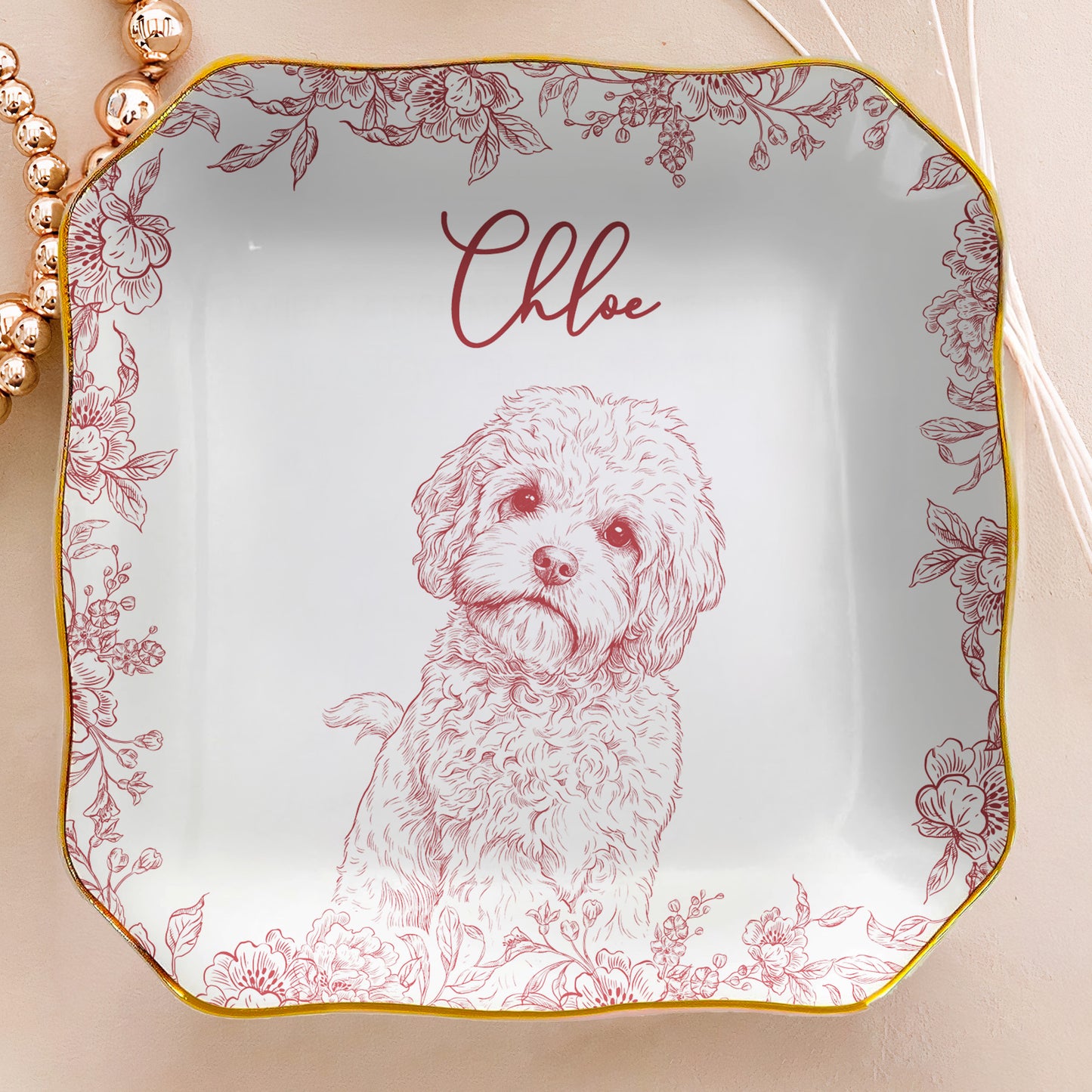 Custom Photo Ring Dish Gift For Pet Lovers, Dog Mom, Cat Mom - Personalized Photo Jewelry Dish