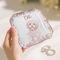Custom Photo Ring Dish Gift For Pet Lovers, Dog Mom, Cat Mom - Personalized Photo Jewelry Dish