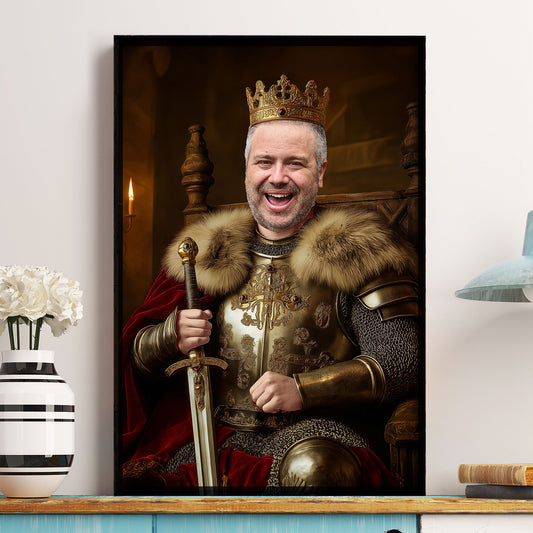 Custom Photo Royal Painting Style For Dad, Grandpa - Personalized Poster/Canvas