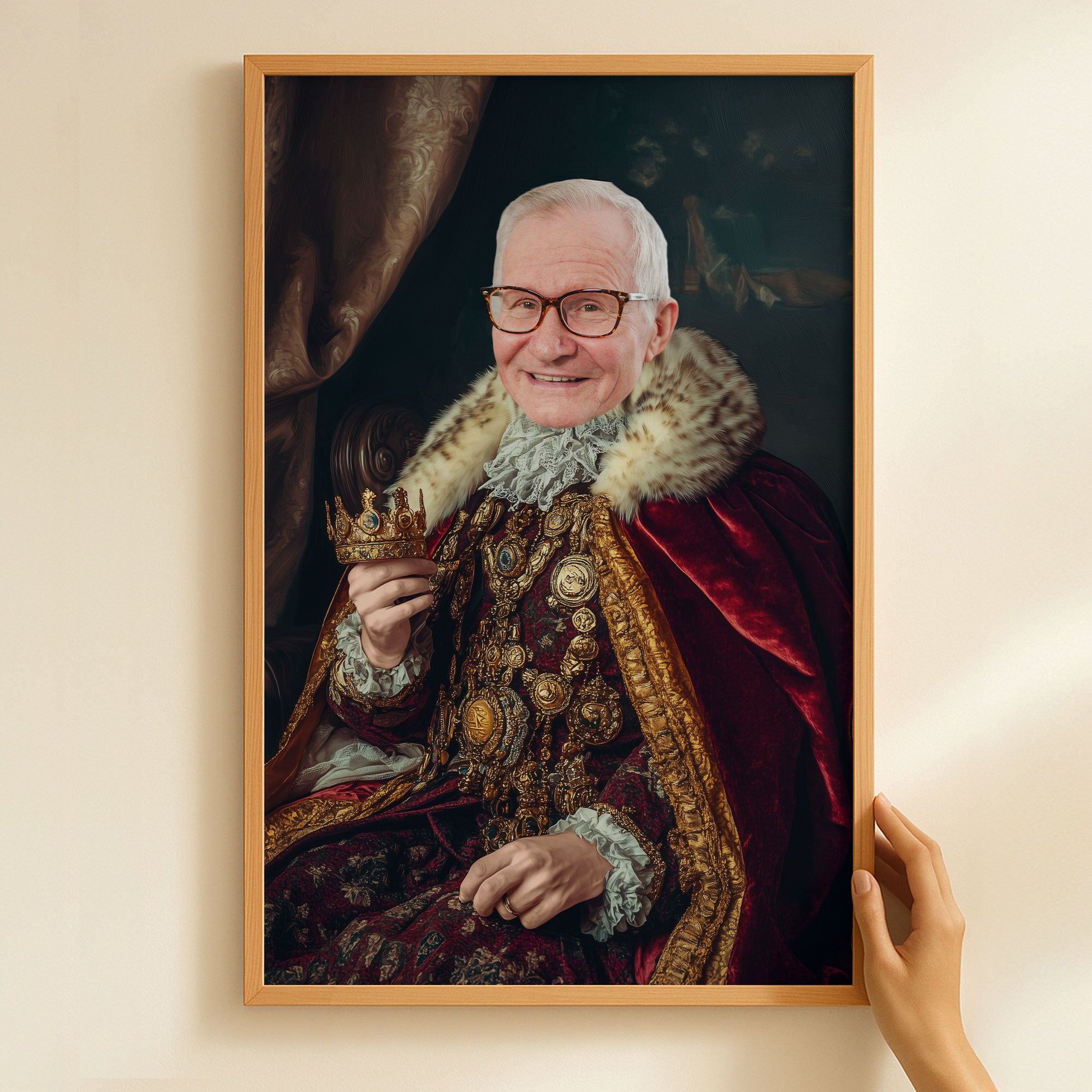 Custom Photo Royal Painting Style For Dad, Grandpa - Personalized Poster/Canvas