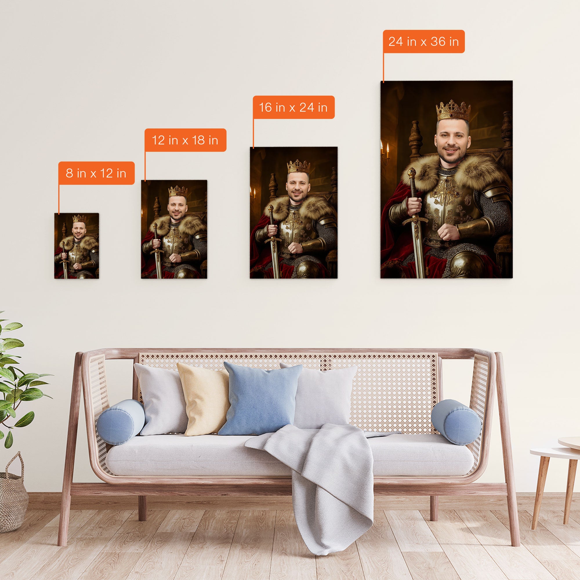 Custom Photo Royal Painting Style For Dad, Grandpa - Personalized Poster/Canvas