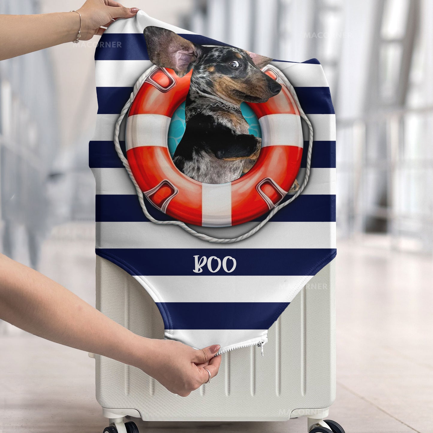 Custom Photo Sailor Beach Vibe - Personalized Photo Luggage Cover