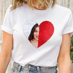 Custom Photo Shirt Funny Gift For Her/Him - Personalized Photo Sequin Shirt