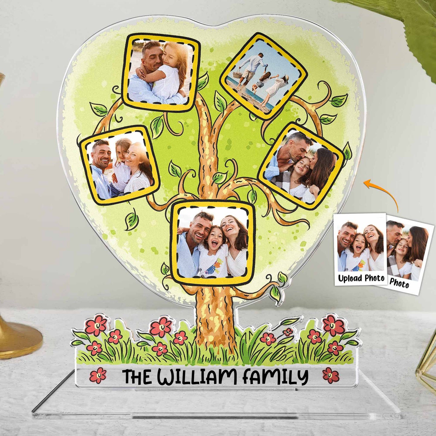 Custom Photo The Family Tree - Personalized Acrylic Photo Plaque