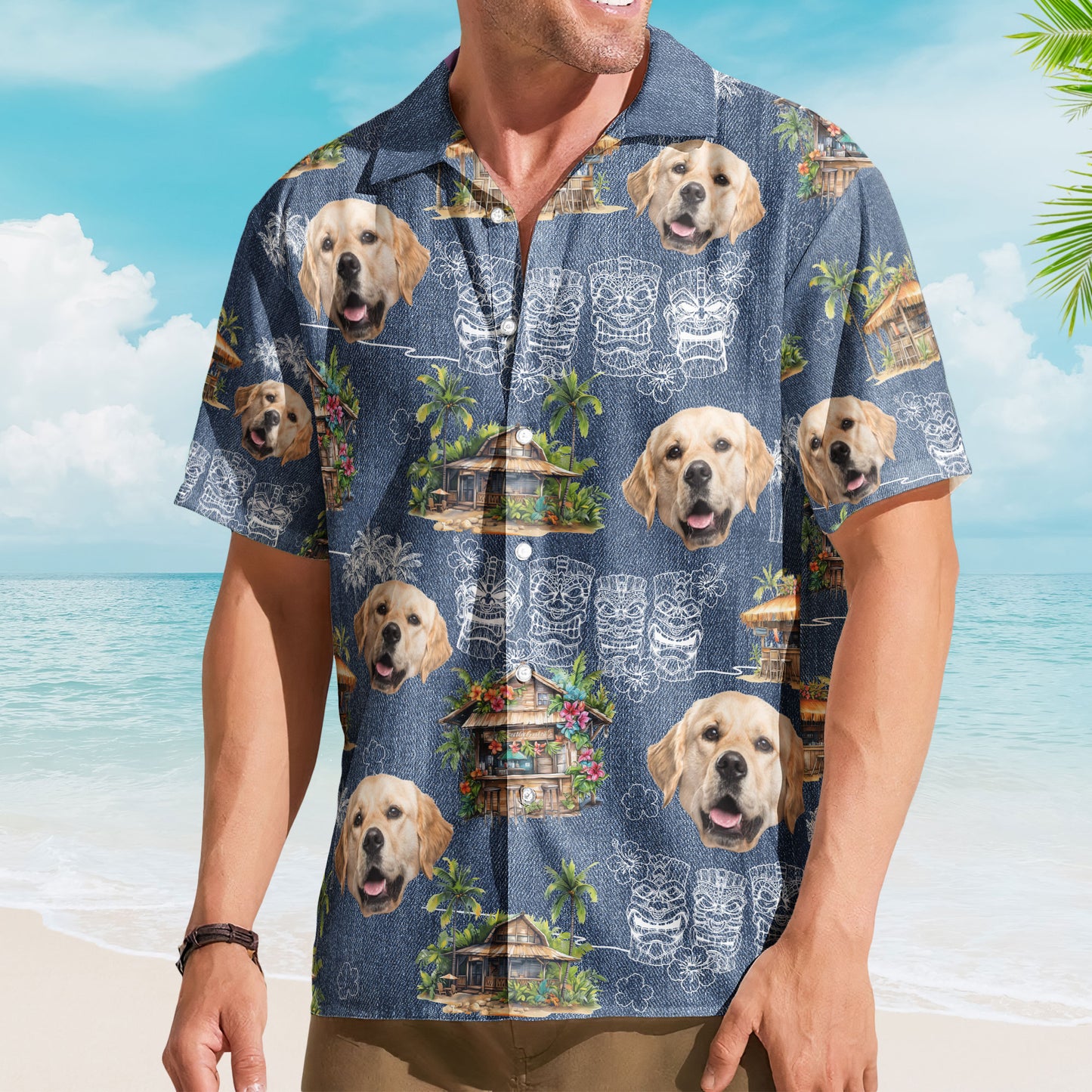 Custom Photo Tiki Summer Family Friends Boss - Custom Photo Hawaiian Shirts