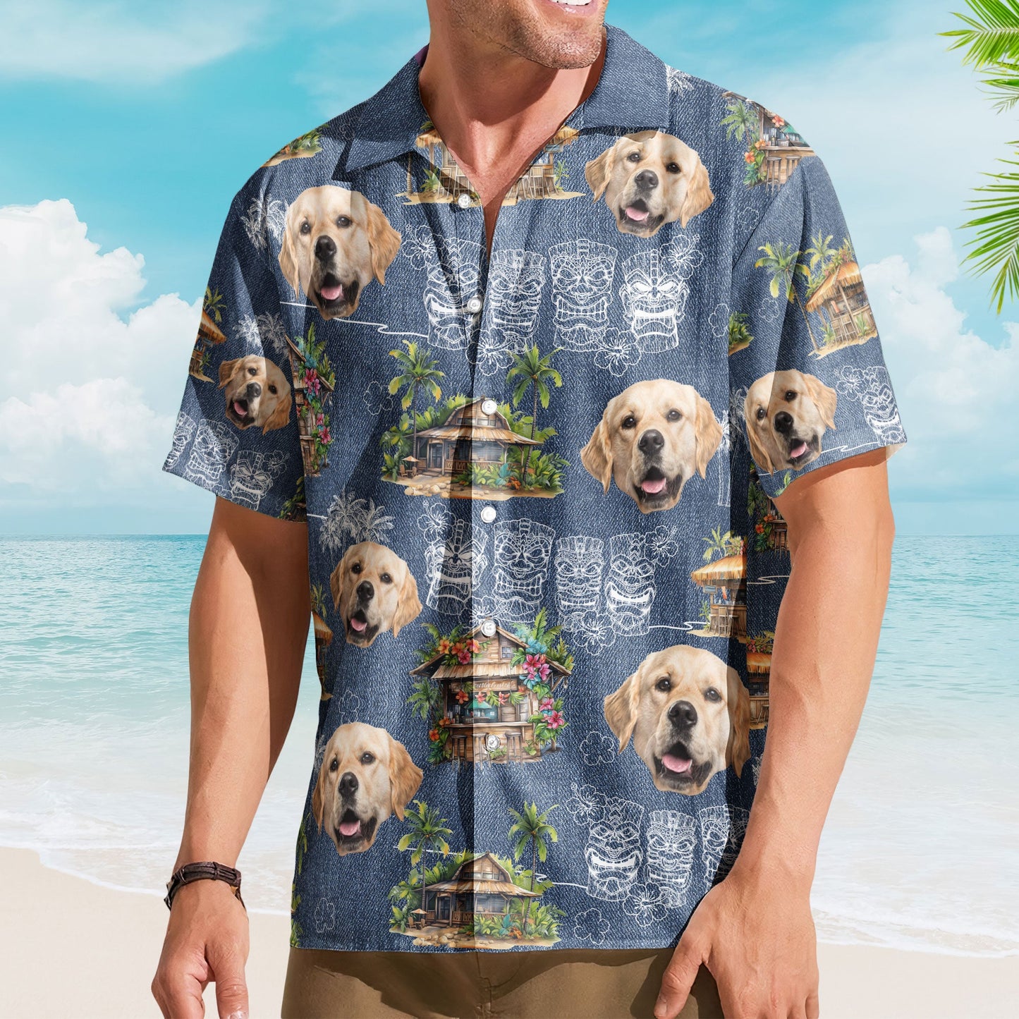 Custom Photo Tiki Summer Family Friends Boss - Custom Photo Hawaiian Shirts