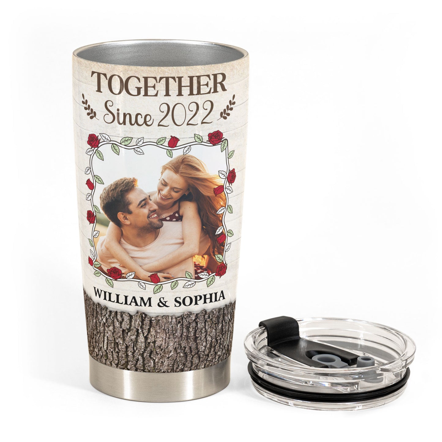 Custom Photo Together Since Couple - Personalized Photo Tumbler Cup