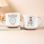Custom Photo Watercolor Art Father's Day Gift For New Dad, Husband - Personalized Pottery Mug