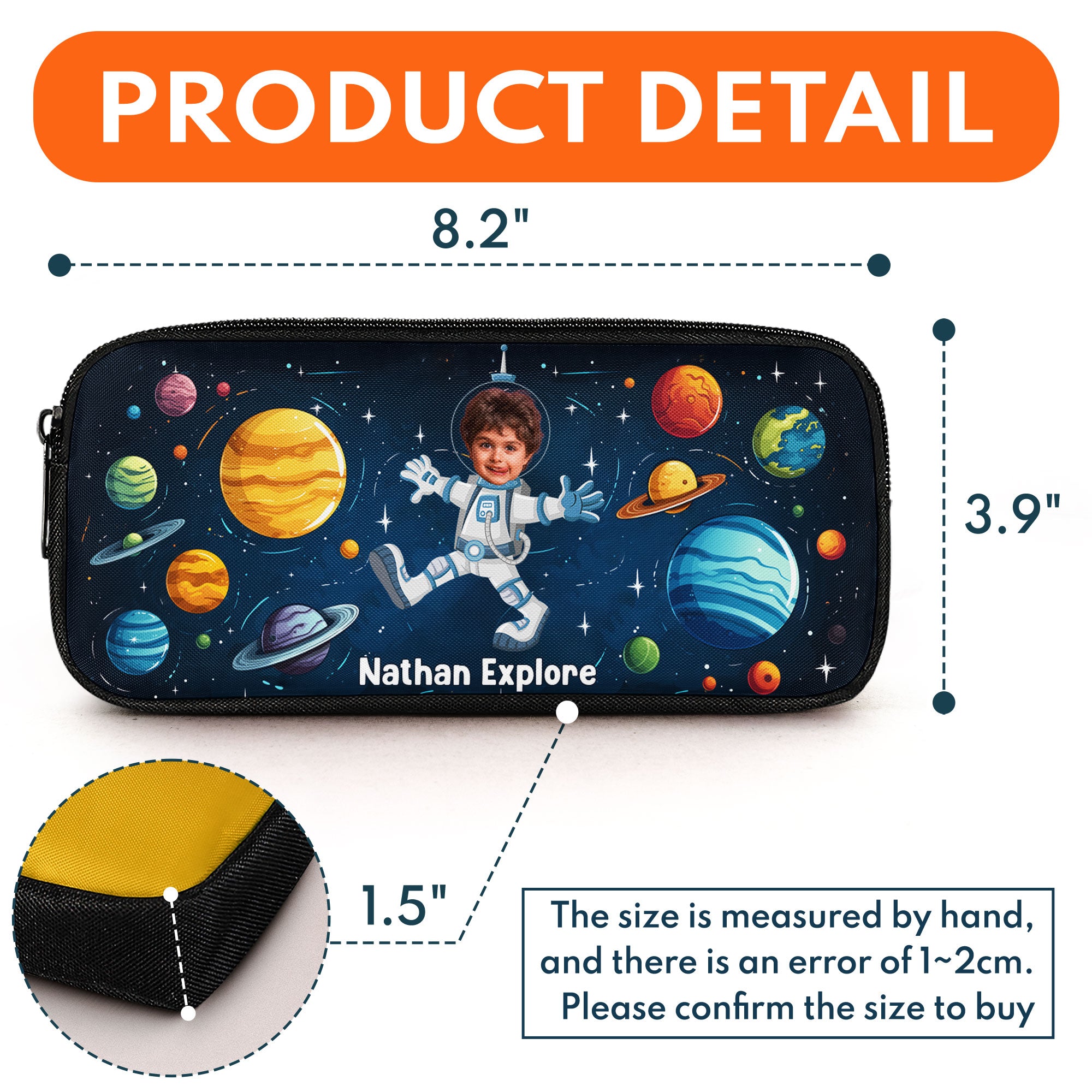 Custom Photo With Explore The Universe As Astronaut - Personalized Photo Pencil Case