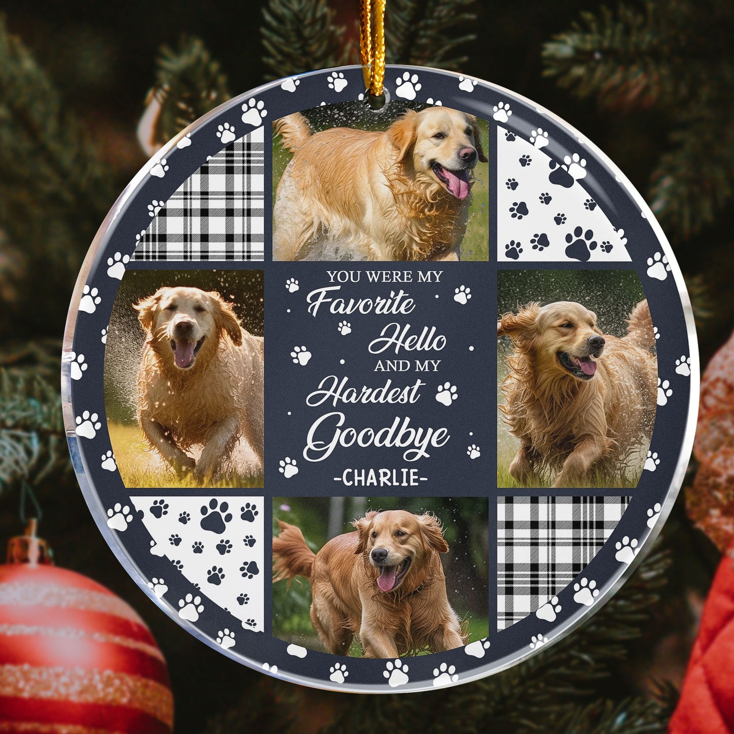 Custom Photo You Were My Favorite Hello - Personalized Acrylic Photo Ornament