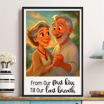 Custom Portrait From Photo For Couples Cartoon-Style - Personalized Photo Poster