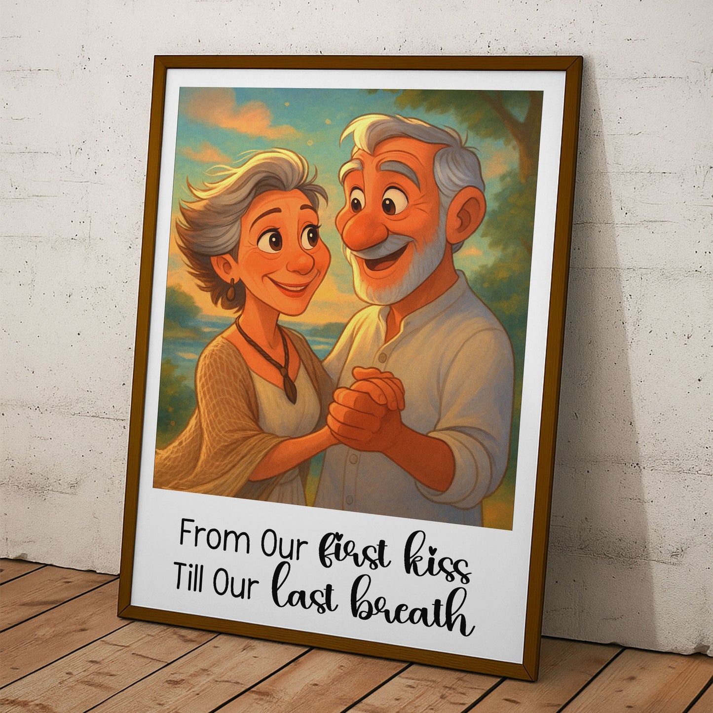 Custom Portrait From Photo For Couples Cartoon-Style - Personalized Photo Poster