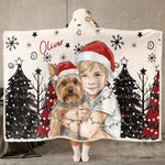 Custom Portrait Watercolor Art Christmas Gift For Kids, Pet Lovers - Personalized Blanket