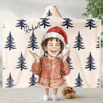 Custom Portrait Watercolor Art Christmas Gift For Kids, Pet Lovers - Personalized Blanket