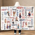 Custom Princess Prince Kid Face - Personalized Photo Wearable Blanket Hoodie