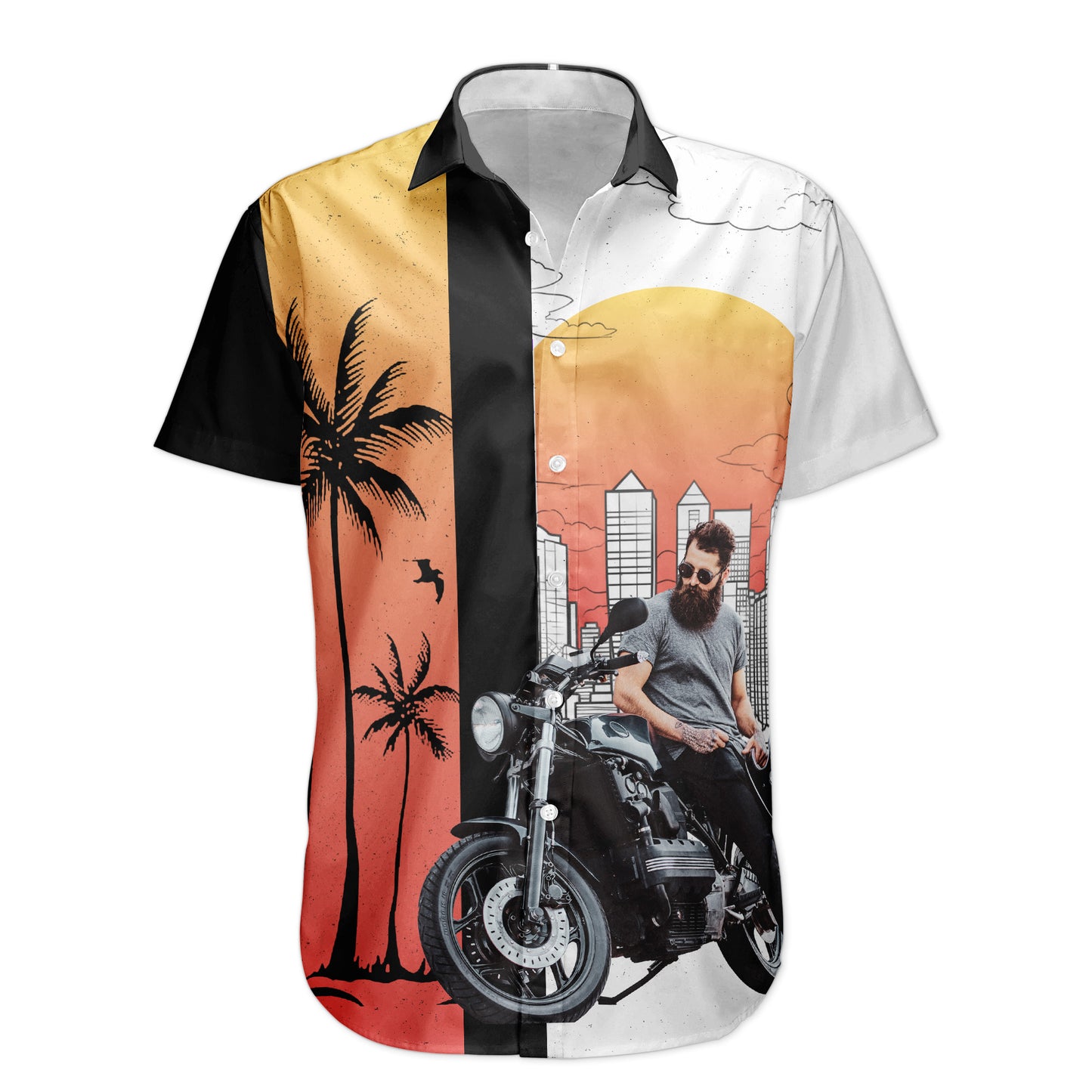 Custom Retro Bikes Photo Bikers For Men, Husband - Custom Photo Hawaiian Shirt