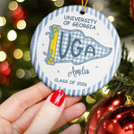 Custom School Pennant Graduation - Personalized Ornament