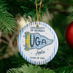 Custom School Pennant Graduation - Personalized Ornament
